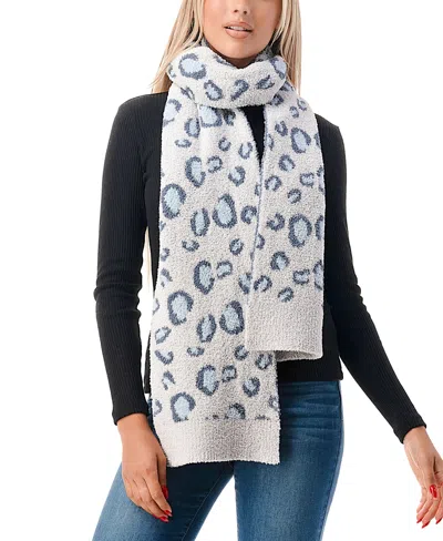Marcus Adler Women's Ultra Soft & Cozy Leopard Scarf In Blue