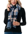 Marcus Adler Women's Ultra Soft & Cozy Plaid Scarf In Blue