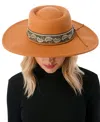 Marcus Adler Women's Wool Blend Felt Hat With Paisley Print Band In Tobacco