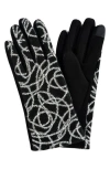 Marcus Adler Yarn Patterned Touchscreen Gloves In Black
