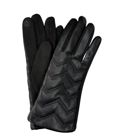 Marcus Adler Zig Zig Leather Glove In Black
