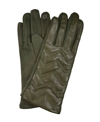 Marcus Adler Zig Zig Leather Glove In Olive