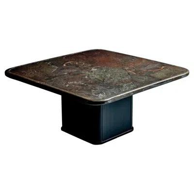 Pre-owned Marcus Kingma Brutalist Stone & Brass Coffee Table By , Netherlands 1986 In Brown