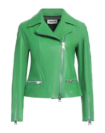 Marcus Woman Jacket Green Size 10 Leather