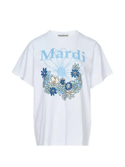 Mardi Mercredi Flowermardi Jardin T-shirt In White