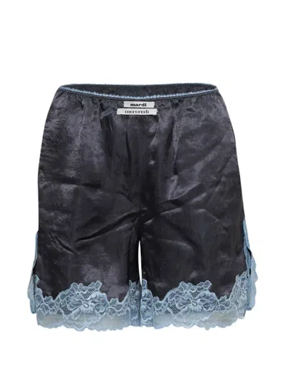Mardi Mercredi Lace-trim Shorts In Gray
