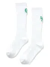 Mardi Mercredi Les Petites Logo-embroidered Ribbed Socks In White