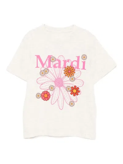 Mardi Mercredi Les Petites Kids' Logo-print T-shirt In Neutral