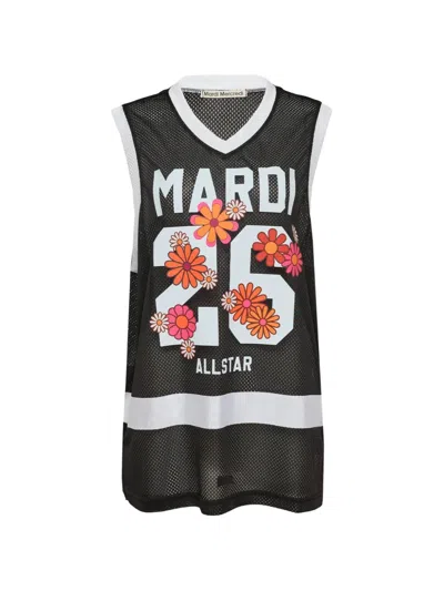 Mardi Mercredi Mesh-jersey Floral-print Top In Multi