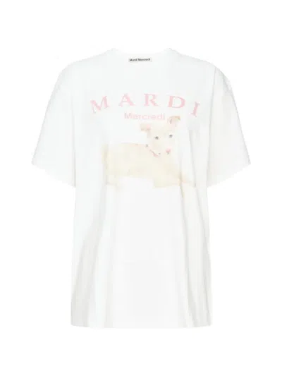 Mardi Mercredi Puppy-graphic T-shirt In White