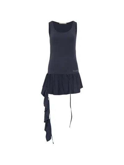 Mardi Mercredi Ruffle-hem Sleeveless Top In Animal Print