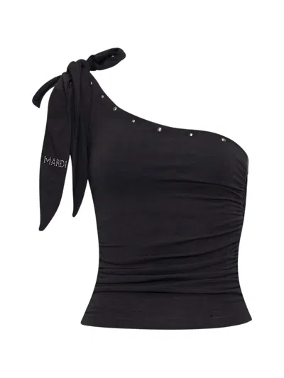 Mardi Mercredi Studded Bow-detail Top In Black