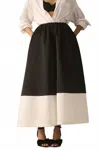 Mare Colorblock A-line Maxi Skirt In Black/ White In Black