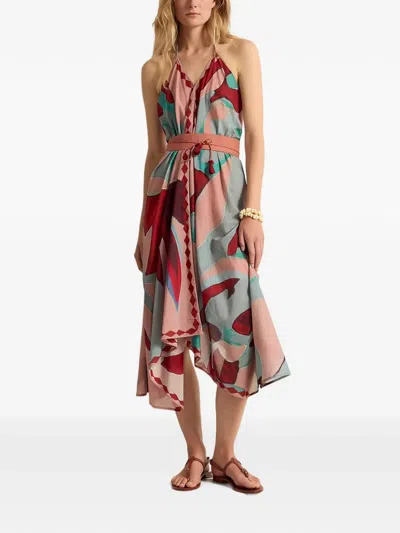 Mare Di Latte Ivina Abstract-print Halterneck Dress In Multi