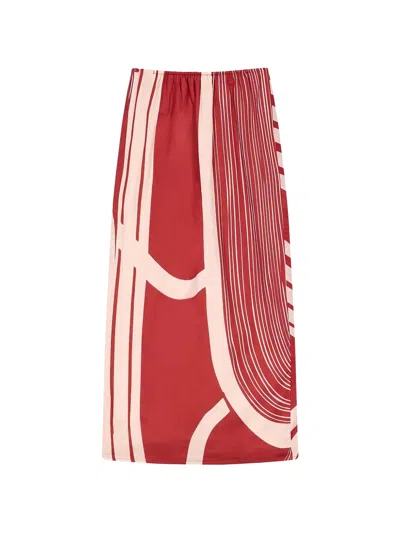 Mare Di Latte Long Jupe Pia Abstract-print Skirt In Multi