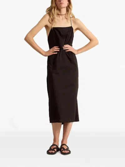 Mare Di Latte Midi Abbie Open-back Dress In Black