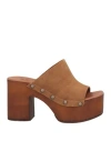 Mare E Mare Woman Mules & Clogs Brown Size 5 Leather In Animal Print