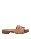 Mare E Mare Woman Mules & Clogs Camel Size 7 Leather In Beige
