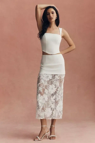 Mare Mare 3d Floral Skirt In White