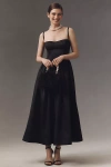 Mare Mare Amaya Corset Fit-and-flare Midi Dress In Black