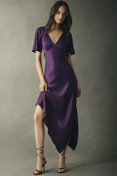 Mare Mare Asymmetric Maxi Slip Dress In Purple
