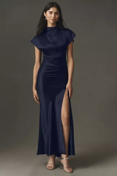 Mare Mare Cade Satin Maxi Dress By  In Blue