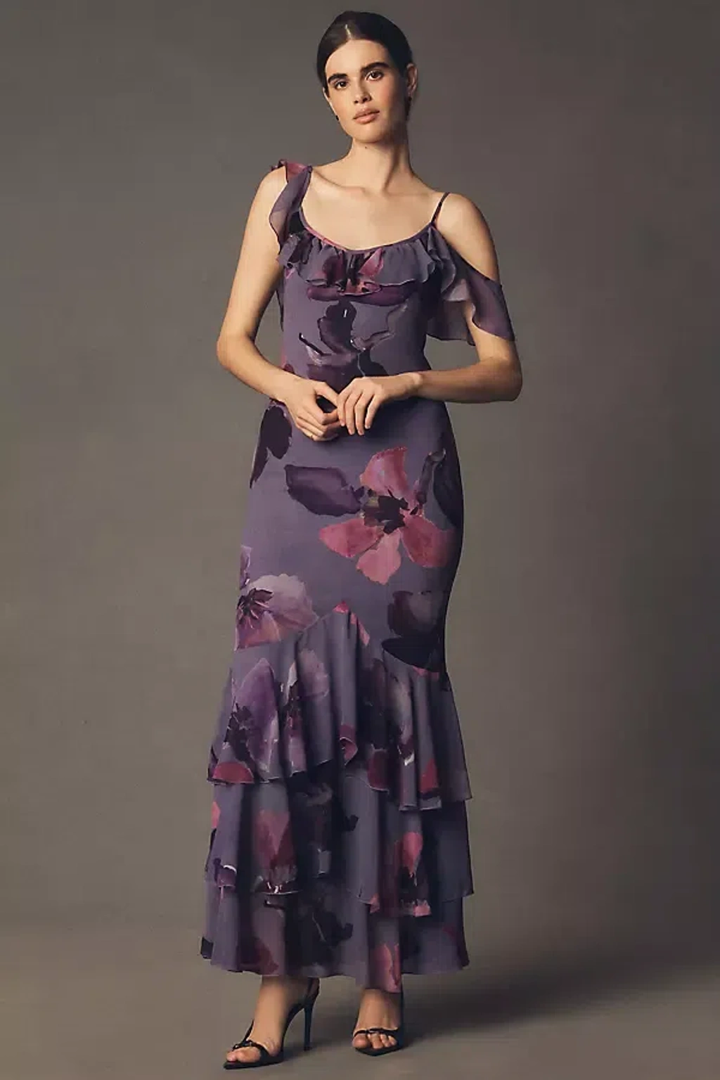 mare mare chiffon ruffle scoop neck maxi slip dress Mare Mare Lucy Chiffon Ruffle Scoop-Neck Maxi Slip Dress