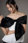 Mare Mare Colorblock Off-the-shoulder Bow Top In Black