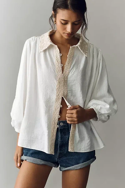Mare Mare Embroidered Buttondown Shirt In White