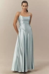 Mare Mare Emmy Satin Corset Maxi Dress In Blue