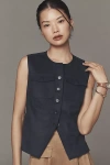Mare Mare Faux-suede Cutaway Vest Top In Blue