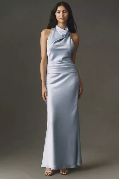 Mare Mare Isabella High-neck Maxi Dress In Blue