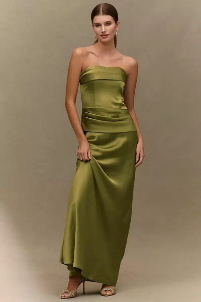 Mare Mare Isabella Strapless Ruched Corset Dress In Green
