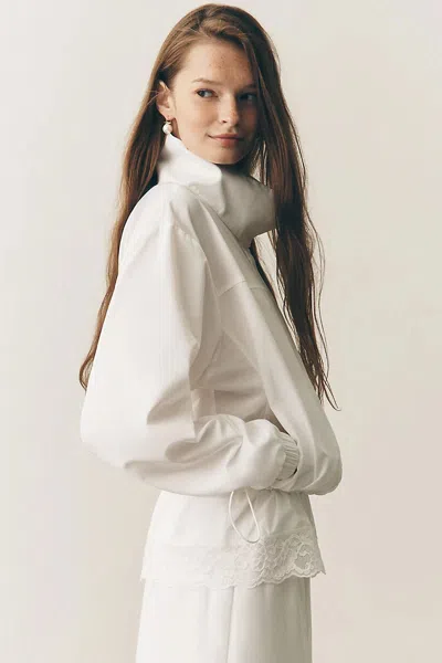 Mare Mare Lace-trim Windbreaker Jacket In White