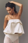 Mare Mare Linen Blend Strapless Silky Bubble Blouse