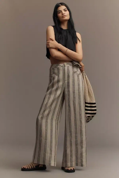Mare Mare Linen Striped Wide-leg Pants