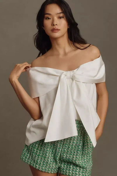 Mare Mare Off-the-shoulder Bow Top In White