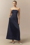 Mare Mare Piper Strapless Fit & Flare Maxi Dress In Blue