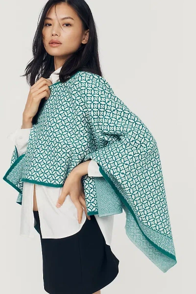 Mare Mare Printed Swing Poncho Top In Green
