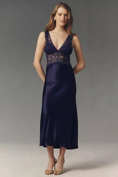 Mare Mare Quinn Lace Maxi Slip Dress In Burgundy