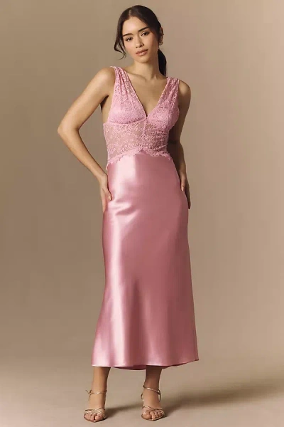 Mare Mare Quinn Lace Maxi Slip Dress In Pink