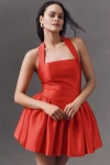 Mare Mare Rebecca Halter Fit & Flare Mini Dress In Red
