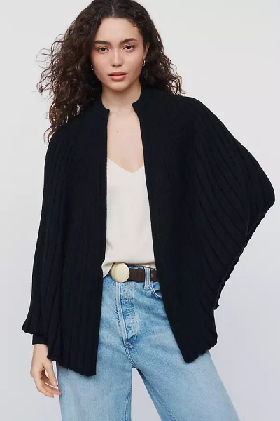 Mare Mare Ribbed Knit Shawl In Black