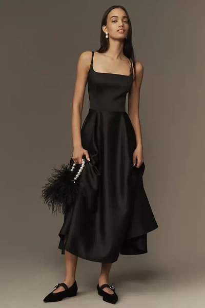 Mare Mare Rosalie Sleeveless Square-neck Midi Dress In Black