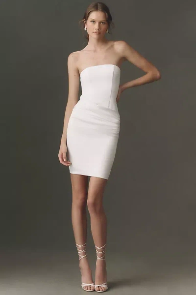 Mare Mare Ruched Strapless Midi Dress In White