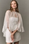 Mare Mare Ruffle Capelet In White