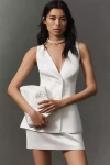 Shop Mare Mare The Vienna Satin Plunge Vest By  Top In White