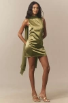 Mare Mare Satin Scarf Mini Dress In Green