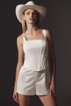 Mare Mare Satin Sleeveless Square-neck Corset Romper