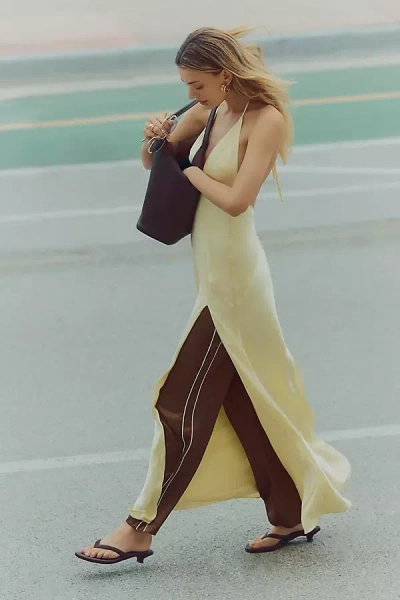 Mare Mare Satin Track Pants In Gold